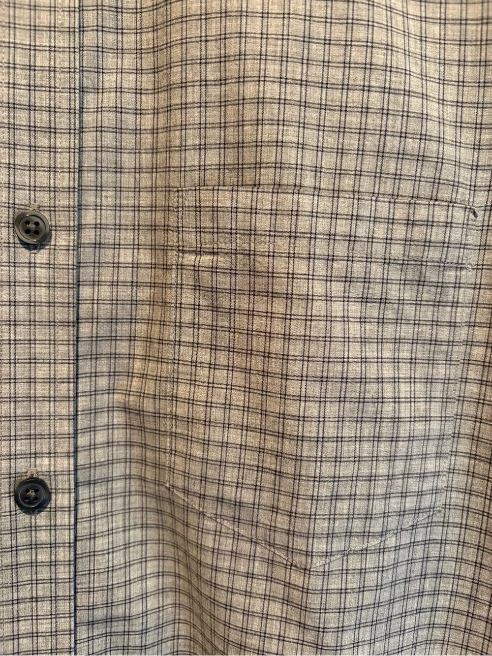 Banana Republic Men's Light Gray Micro-Check Dress Shirt